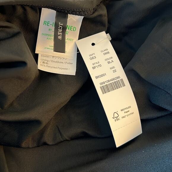 🆕 J. Crew Bow One Piece Swim One Shoulder All Black Plus Swimsuit NEW NWT - Picture 7 of 13